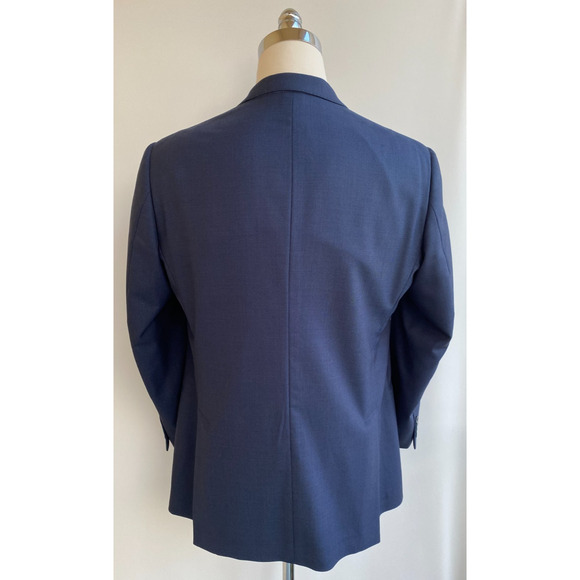 J. Hilburn Vitale Barberis Canonico Wool Blue Jacket Blazer Bespoke 44R - Picture 6 of 12
